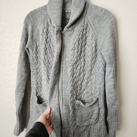SMARTWOOL Hesperus Full Zip Cardigan Sweater 100% Merino‎ Wool in grey Small - Picture 3 of 10